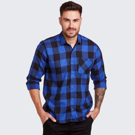 Camisa Xadrez Masculina Daze Modas Manga Longa Adulto