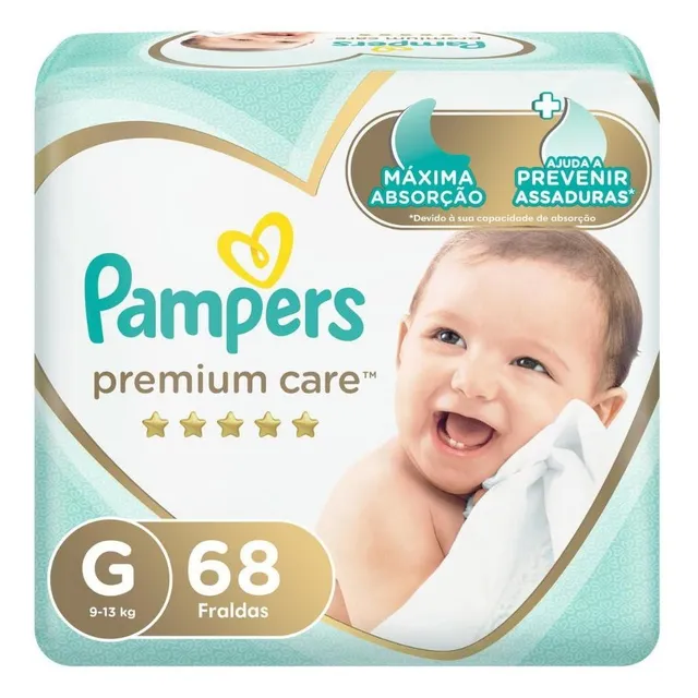 Pacote De Fraldas Premium Care Tamanho G Com 68 Unidades Pampers Pacote De Fraldas Premium Care Tamanho G Com 68 Unidades Pampers