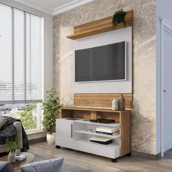 Kit Painel Suspenso Com Rack Para Tv De Até 50 Polegadas