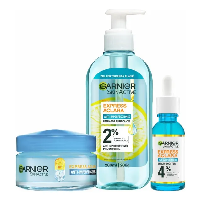Pack Garnier Antiacné Aclara: Serúm, Crema Gel Y Limpiador