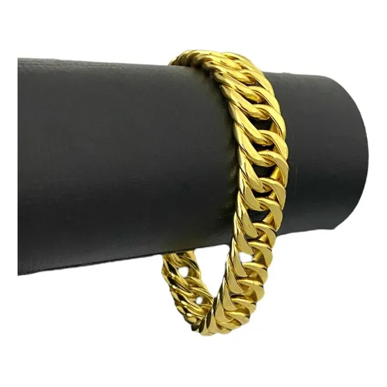 Pulseira Oca Grumet 15mm Identica A Ouro 18k Banhado 