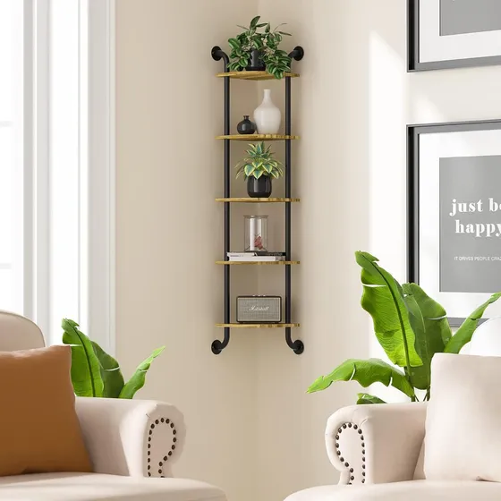 Estante Esquinero De 5 Niveles, Decoración De Pared Para El