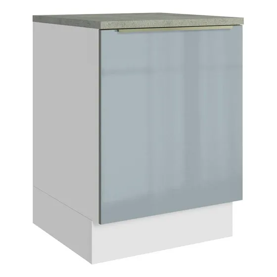 Gabinete Bajo Cocina Madesa Lux 60cm Con Encimera Gris B Color Blanco/Gris