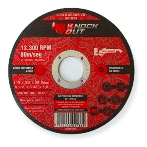 Disco De Corte 115mmx 1.2mm 100 Unidades knock Out DK11512/1