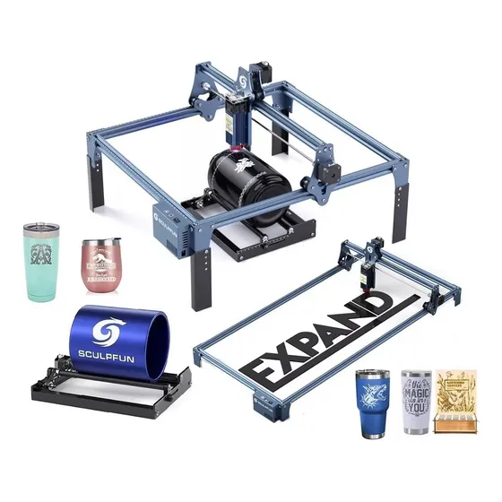Grabador Láser Sculpfun S9 Y Eje De Extensión Y Rodillos