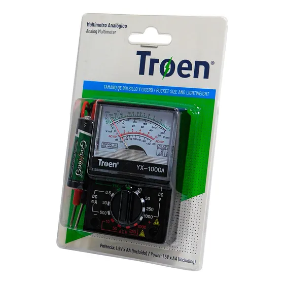 Multímetro Tester Analogico Yx-1000a Cables Pilas Pequeño