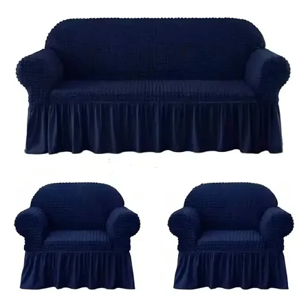Cubre Sofá Polatti Sillón Algodón 100% Turco Original 3+1+1 Azul Oscuro