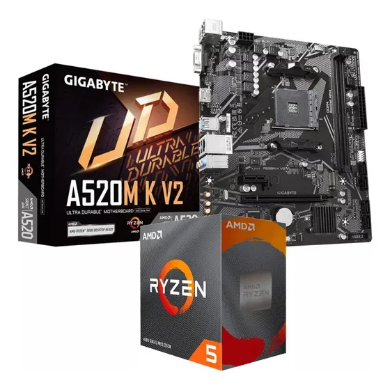 Kit Upgrade Amd Ryzen 5 5600gt 4.6ghz + A520m-k Gigabyte