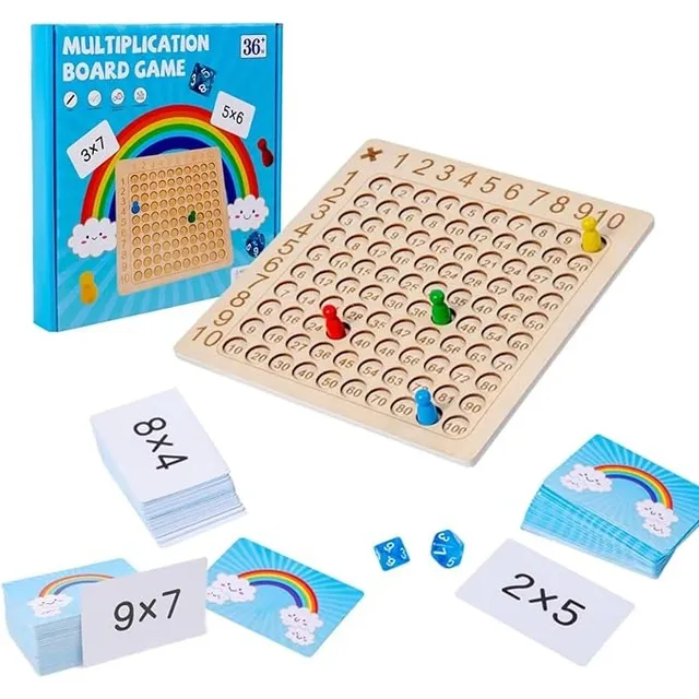 Juego Tablas Multiplicar Madera Didactico Aprendizaje Niños 