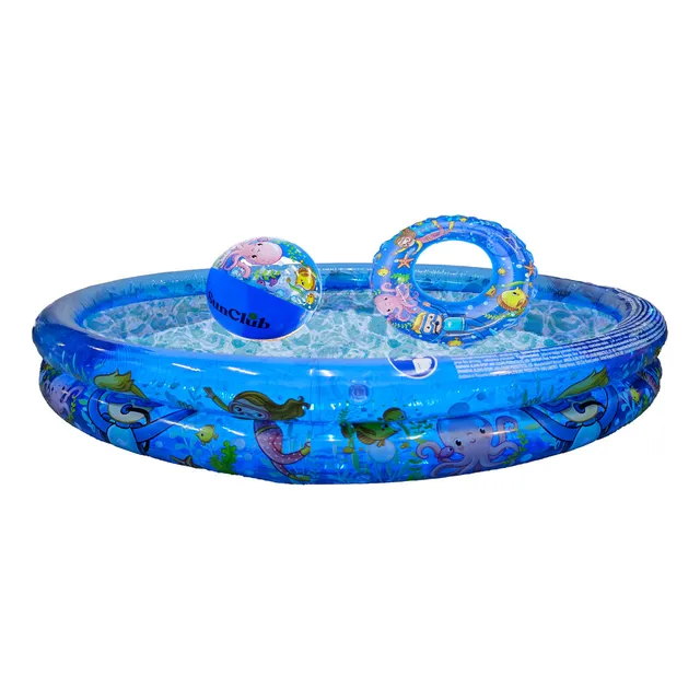 Alberca Piscina Inflable Con Accesorios Para Niños Color Azul