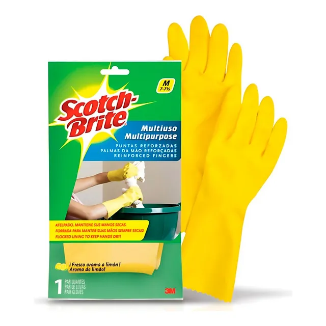 Guantes Scotch Brite Lavandería Talla M Color Amarillo