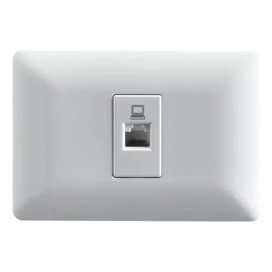 Toma Rrj45 Ethernet Red Internet Blanco Oficina Hogar