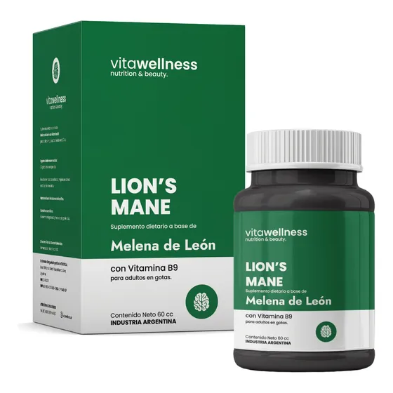 Tintura Madre Melena De Leon + Vit B9 X 60 Cc Vitawellness Sabor Neutro