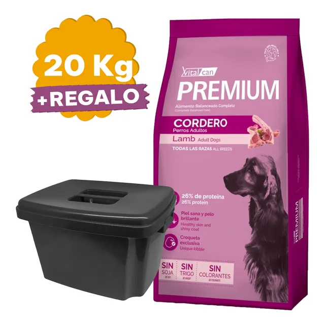 Alimento Vitalcan Premium Cordero Adulto 20 Kg + Envío