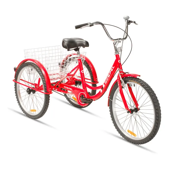 Bicicleta R24 Tricicleta Urbana Con Canasta Rojo Gospel
