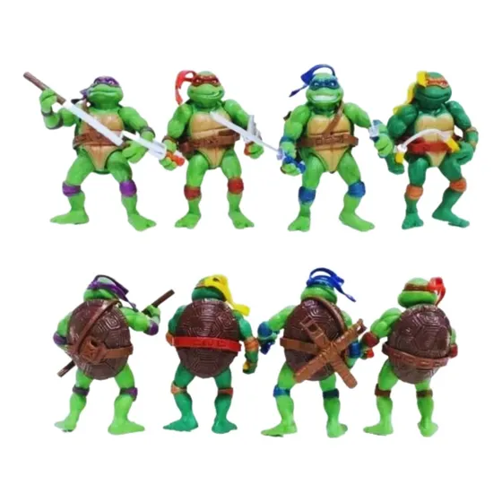 Tortugas Ninjas Articuladas Set De 4 Figuras Armas Juguete 
