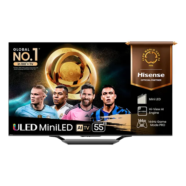 Smart TV 55U7N 55" con pantalla ULED MiniLED Negro Hisense