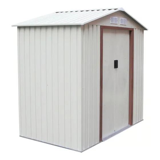 Abrigo De Jardim De Aço Galvanizado Com Janela 213x131x205cm