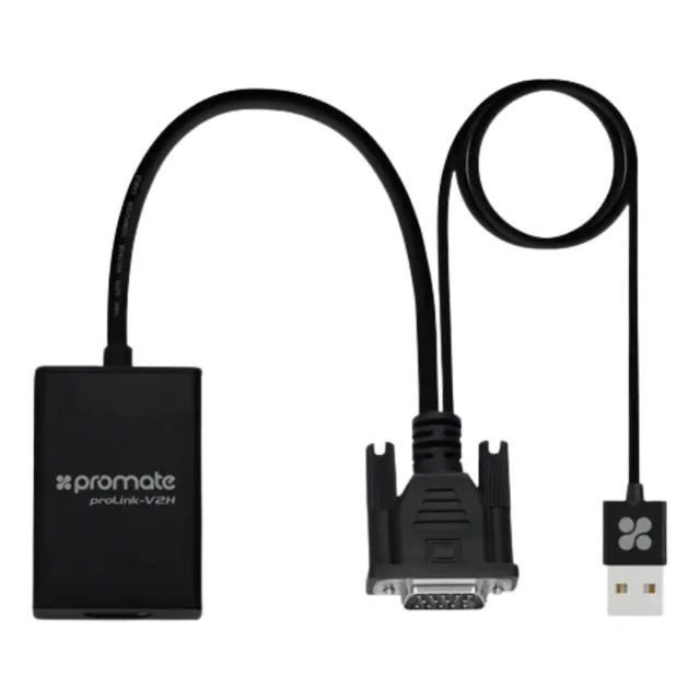 Promate Prolink-v2h Adaptador De Vga A Hdmi C/cable Usb