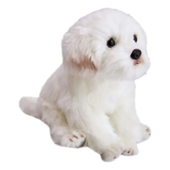 // S Novo Simulação Artesanal Maltês Cachorro Brinquedo