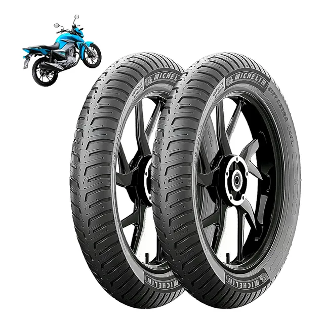 Par Pneu Michelin 100/90-18 + 80/100-18 S/c Fan Titan Fazer