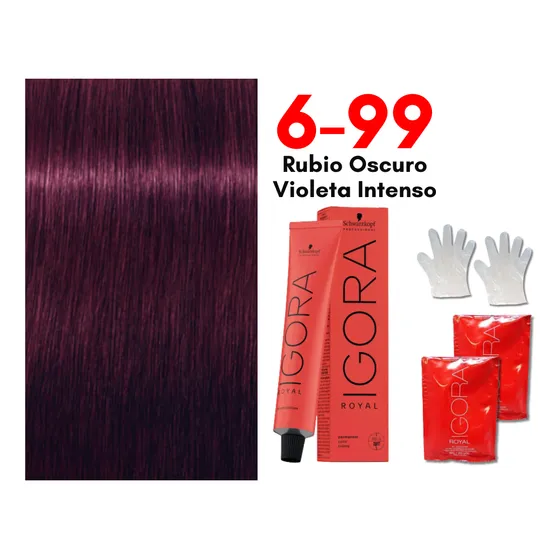 Promo Tinte Igora Royal 6-99 Rubio Oscuro Violeta