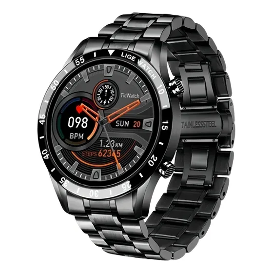 Smartwatch Lige Sport BW0220A PRO tela de 1.3" com pulseira de aço inoxidável - cor preto