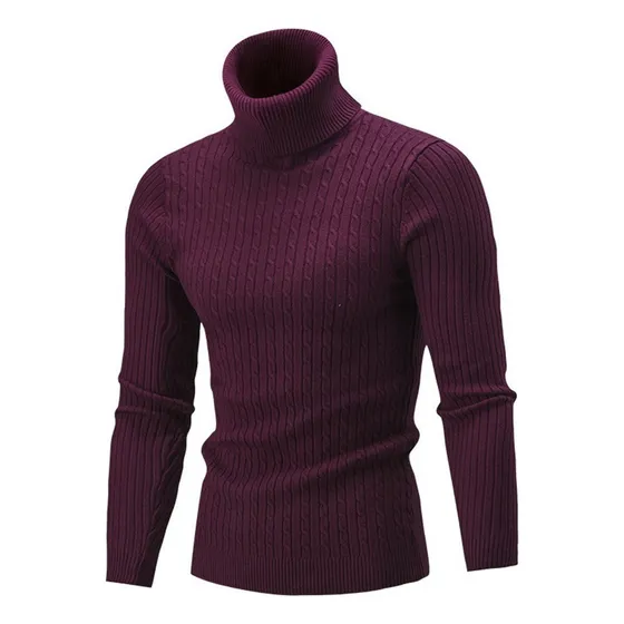 Suéter De Moda Cálido Casual Cuello Alto Twist Hombres