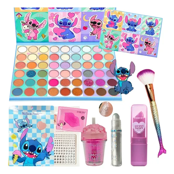 Set Maquillaje Para Nena Stich Hello Kitty Labubu Kuromi