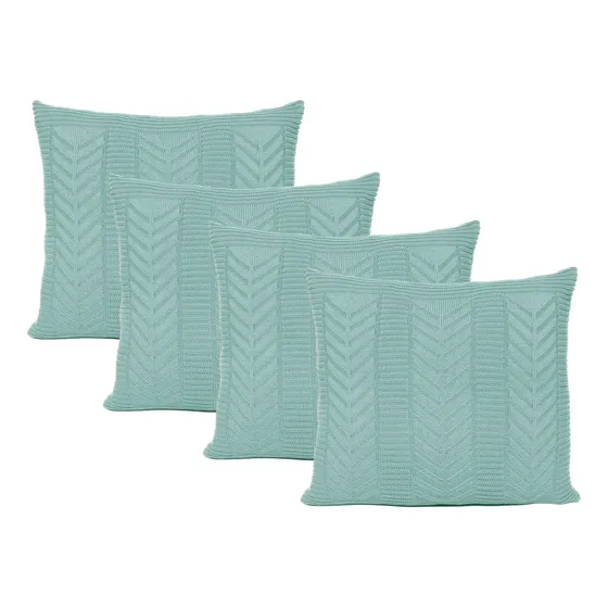 Kit 4 Capas De Almofada Decorativa Tricô 45x45 Sofá Cama