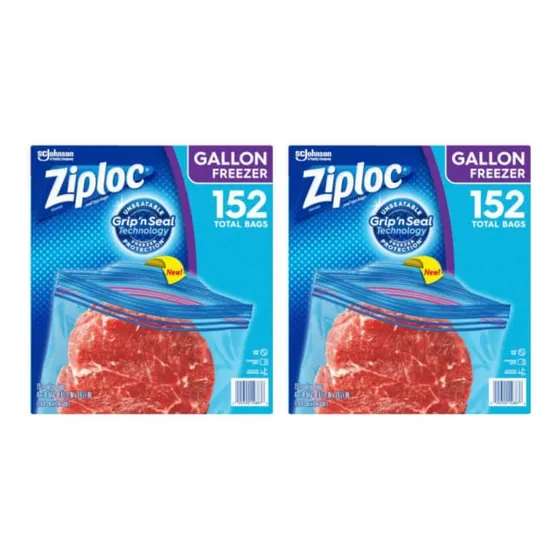 Bolsas Ziploc Para Congelar Alimento 152 Pzas - 2 Cajas