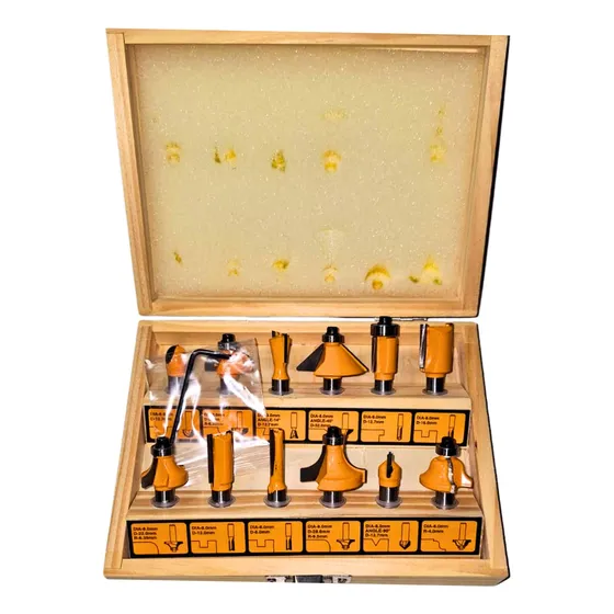Kit 12 Fresas 8 Mm Para Ruteadora Ingco Akrt1211