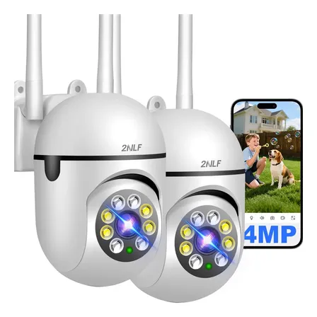 2 Un Câmera de Segurança WiFi 4MP Ultra HD Câmera de Vigilância com Alarme Foco 360° Visão Noturna em Cores