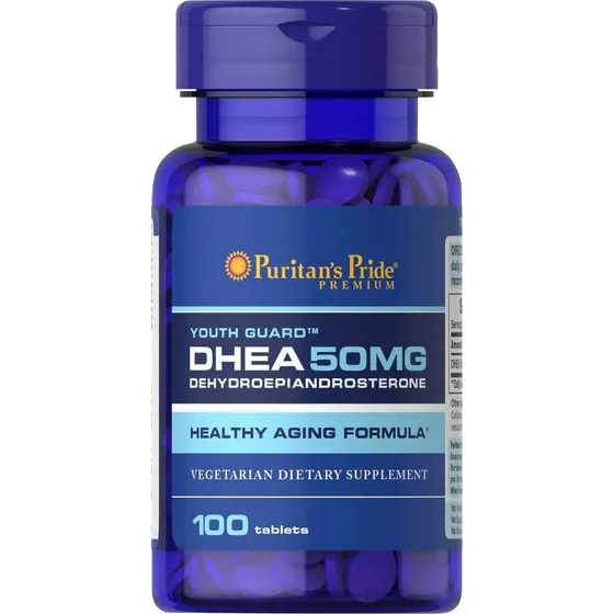 Puritan's Pride Youth Guard Dhea Para Mujeres Y Hombres 50mg, Suplemento Dietético Para El Envejecimiento Saludable, Suministro Para 3 Meses, 100 Tabletas