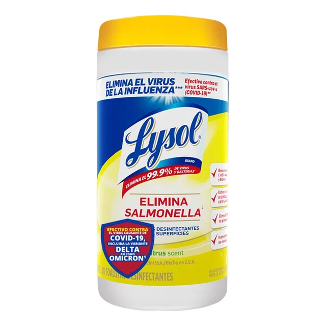 Lysol Toallitas Desinfectantes para Superficies Citrus 80pz