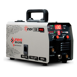 Inversor De Solda Mig Sem Gás Sinérgico Tig Mma Inov130 Cor Cinza Frequência 60 Inversor De Solda Mig Sem Gás Sinérgico Tig Mma Inov130 Cor Cinza Frequência 60