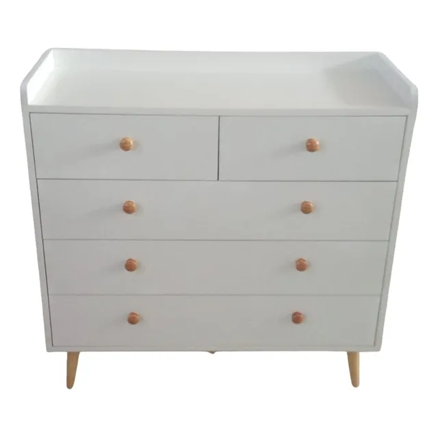 Comoda Con Borde Cambiador Para Bebés En Color Blanco