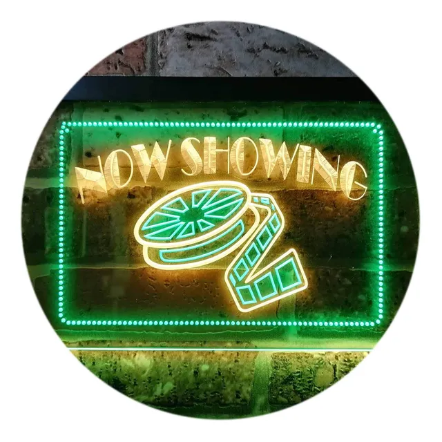 Advpro Ahora Muestra Pelicula Cine Casa Doble Color Led Neon