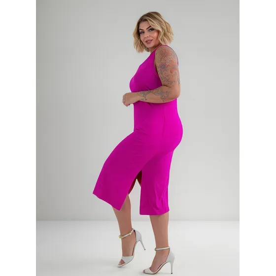 Vestido Midi Regata Plus Size Feminino Conforto Moda Verão