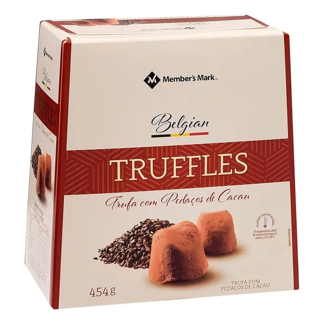 Trufas Member's Mark Belgian Truffles Cacau 454gr