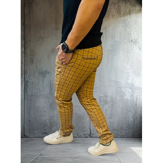 Pantalón Dril Licrado Cuadros Hombre