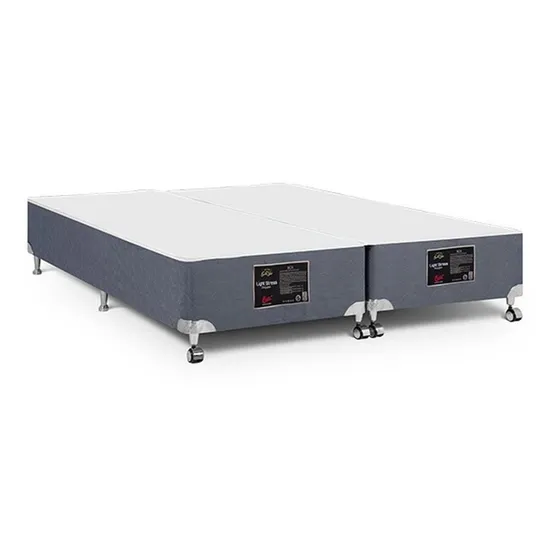 Cama Box Castor King Suede Cinza 193x203x27cm
