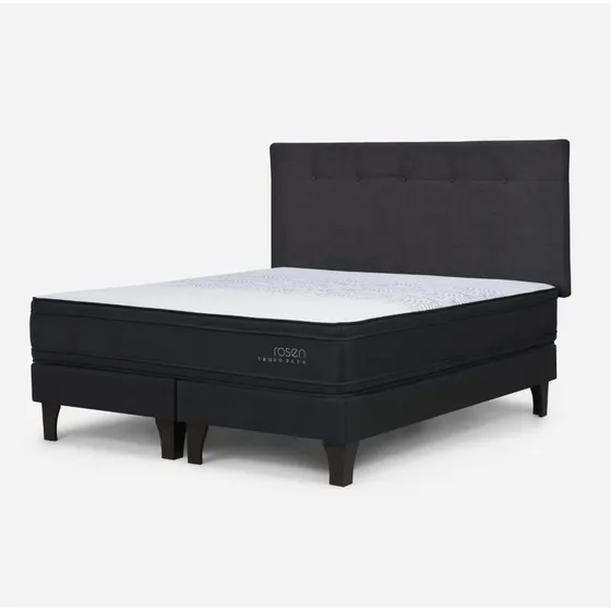 Cama Europea Tempo Plus 2 Plazas + Respaldo New Bennet Rosen
