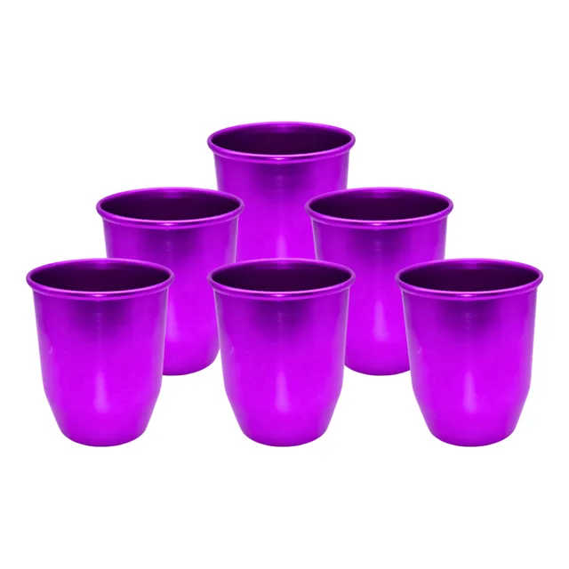 Vaso Premium De Aluminio Anodizado, Set De 6 Piezas