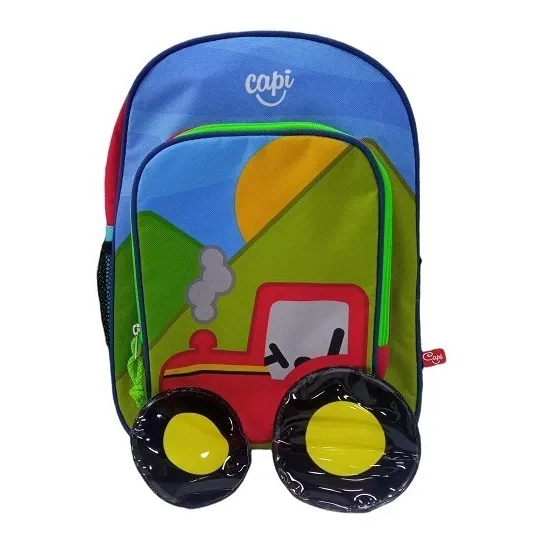Bolso Morral Escolar Kids De Tractor Capi      