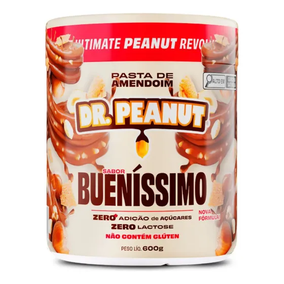 Suplemento Em Pasta Dr. Peanut Creme de Amendoim Pote 600g Sabor Bueníssimo