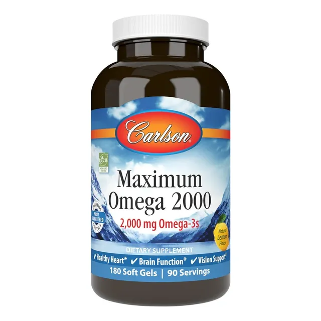 Máximo Omega 2000 Mg Carlson 180 Cápsulas Sabor Limón