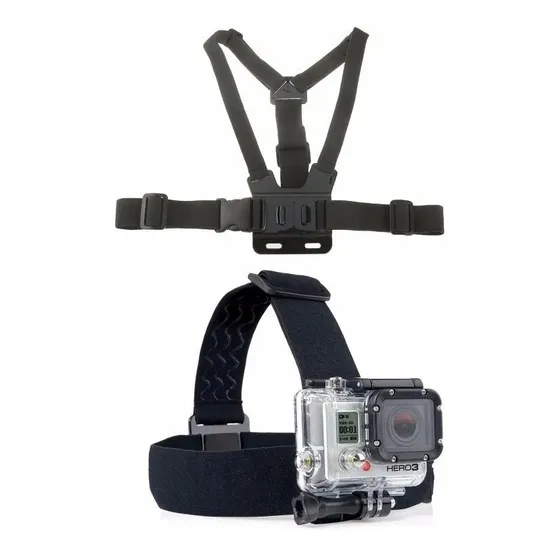 Suporte Cabeça Helmet Head Strap E Peito 4k Gopro Hero 4