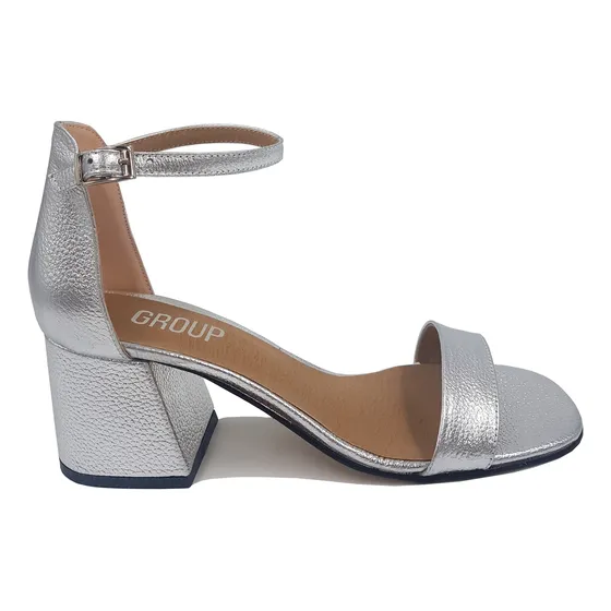 Sandalias De Mujer Cuero Con Hebilla Moda Fiesta Taco Sgr205