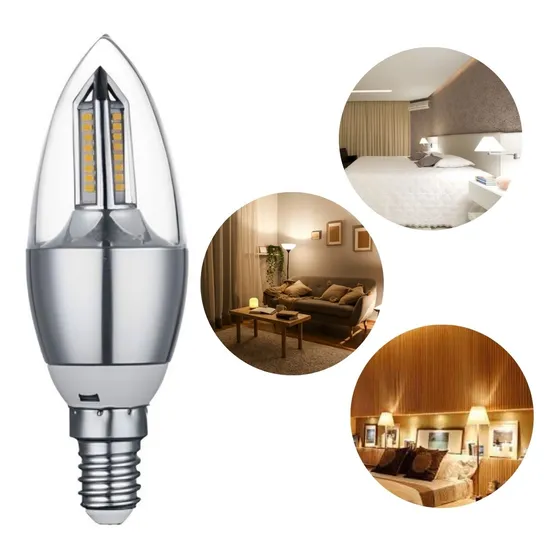CTB Lâmpada Vela Led 3 Tons De Branco 4w E14 Lustre 127/220V Cor da luz 3 TONS BRANCO QUENTE BRANCO NEUTRO E BRANCO FRIO 127/220V
